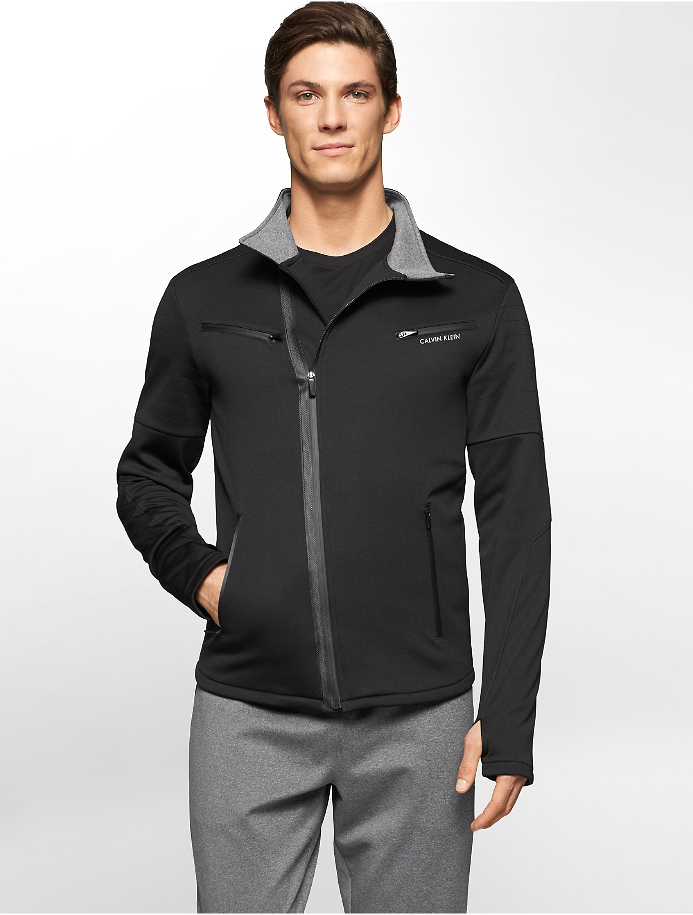 Lyst Calvin Klein White Label Performance Asymmetrical Zip Fleece