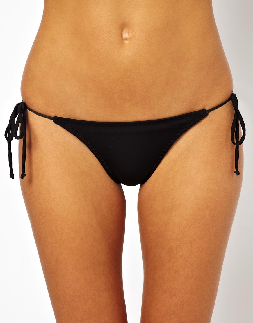 ASOS Mix And Match Tie Side Thong Bikini Bottom In Black Lyst