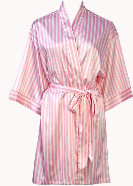 Forever 21 Candy Striped Robe in Pink (LIGHT PINKWHITE)