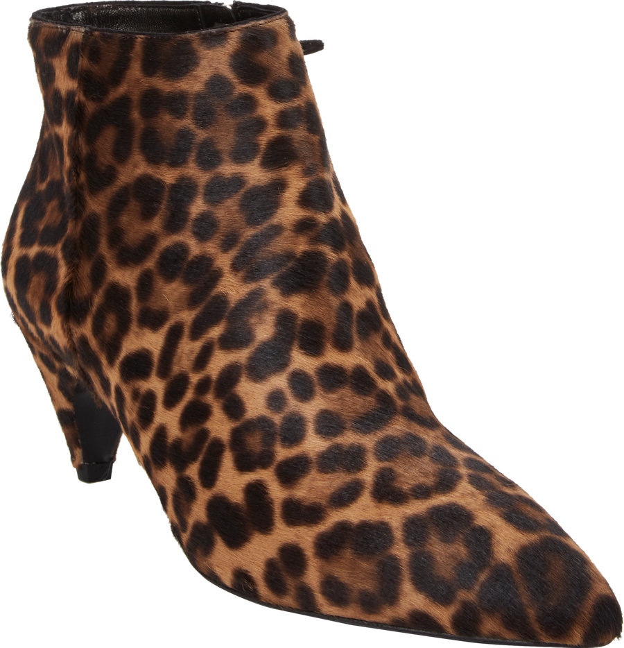 Prada Leopard-Print Haircalf Curved-Heel Ankle Boots in Animal (Brown ...