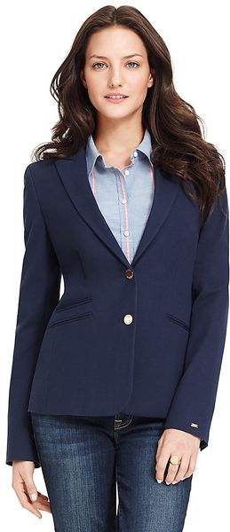 tommy hilfiger navy blazer womens
