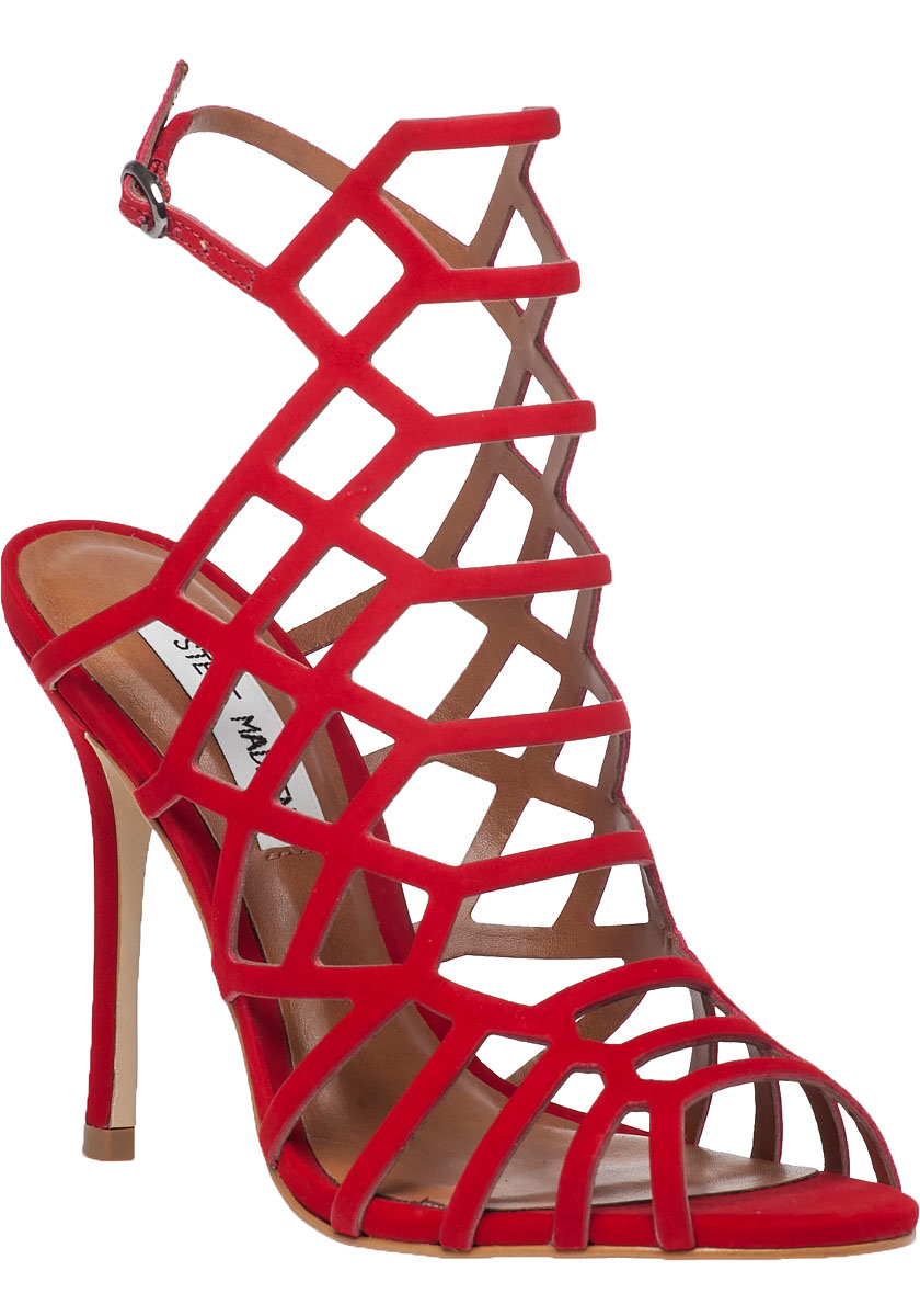 Lyst Steve Madden Slithur Suede Sandals In Red