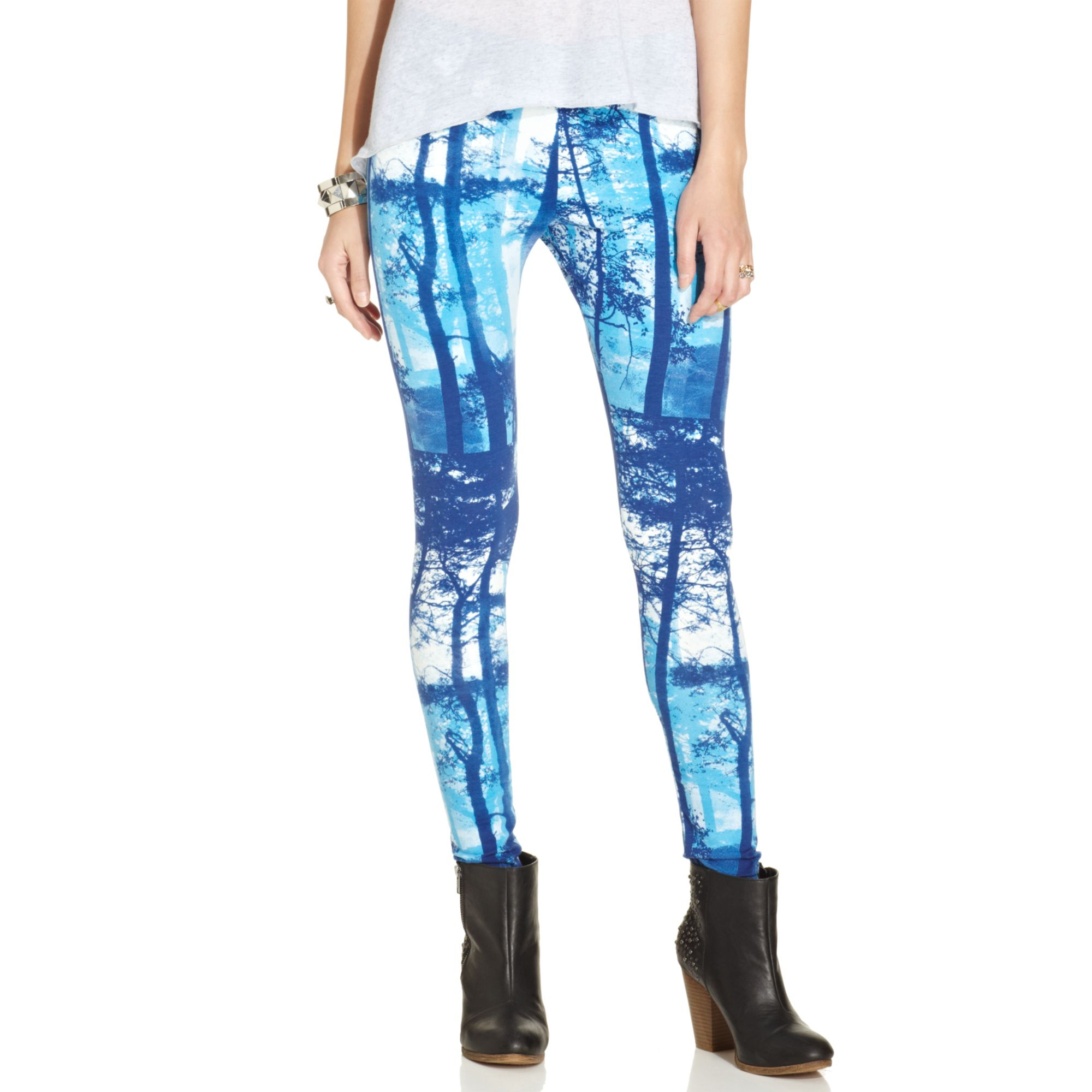 Material Girl Juniors Printed Leggings in Blue (Blue Combo) Lyst