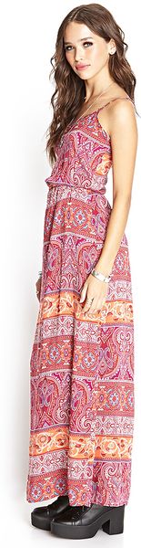 Forever 21 Paisley Maxi Dress in Purple (PURPLECREAM)