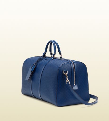 Gucci Bright Diamante Leather Carry-on Duffle Bag in Blue for Men Gucci Bright Diamante Leather Carry-on Duffle Bag in Blue for Men