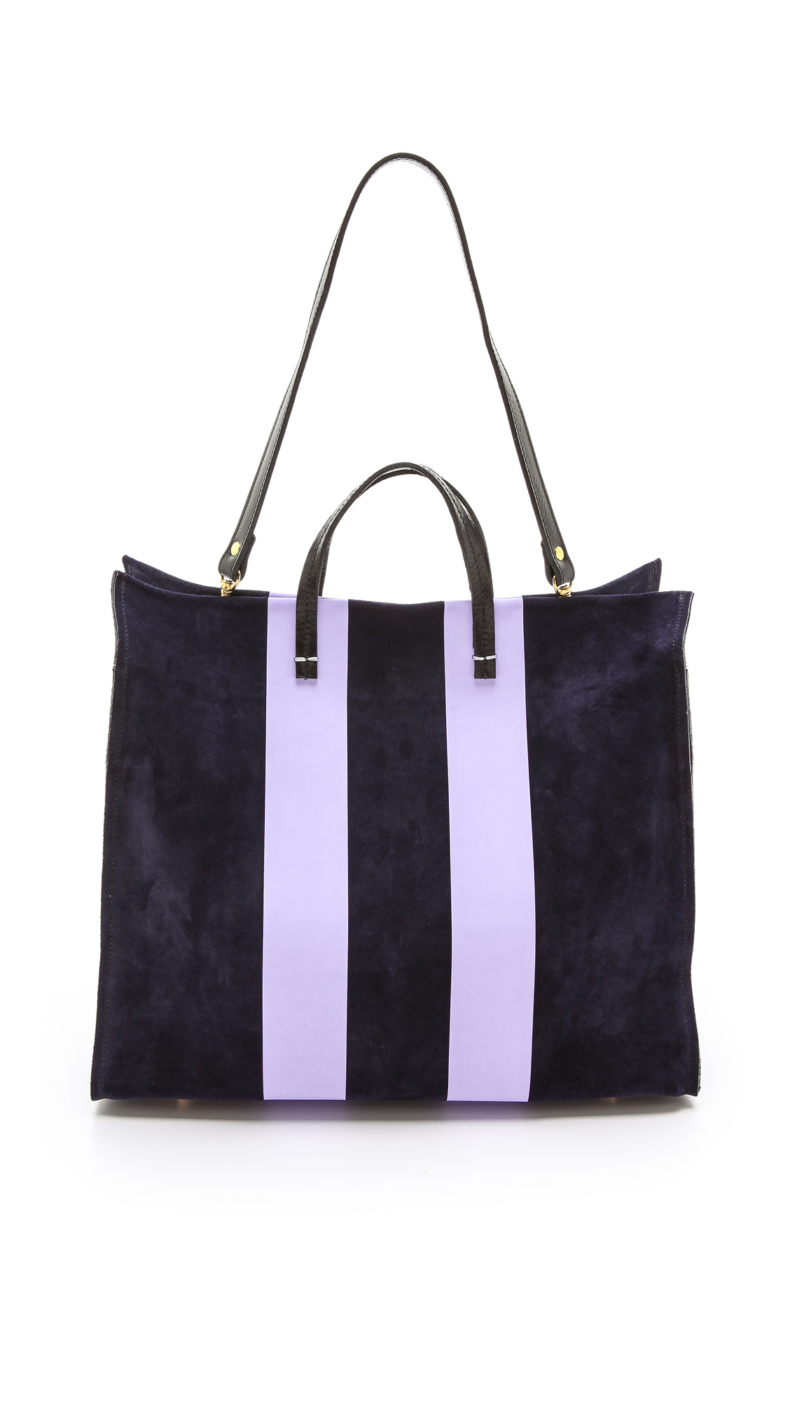 Clare V. Supreme Simple Tote in Blue (Navy/Lavender) | Lyst