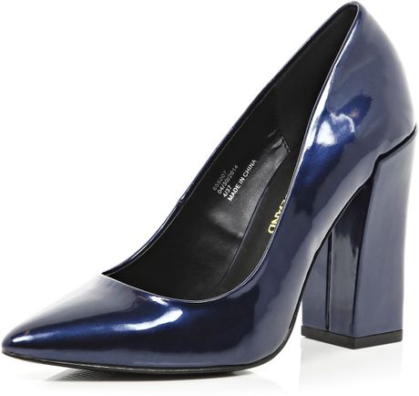 navy block heel pumps