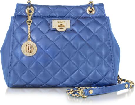 Dkny Gansevoort Quilted Nappa Large Snap Crossbody Bag in Blue | Lyst