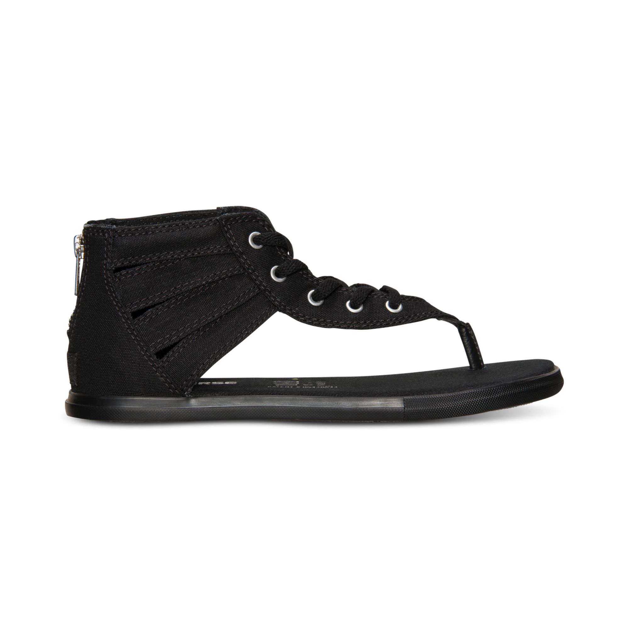 ... Gladiator Thong Sandals From Finish Line in Black (BLACKWHITE) | Lyst