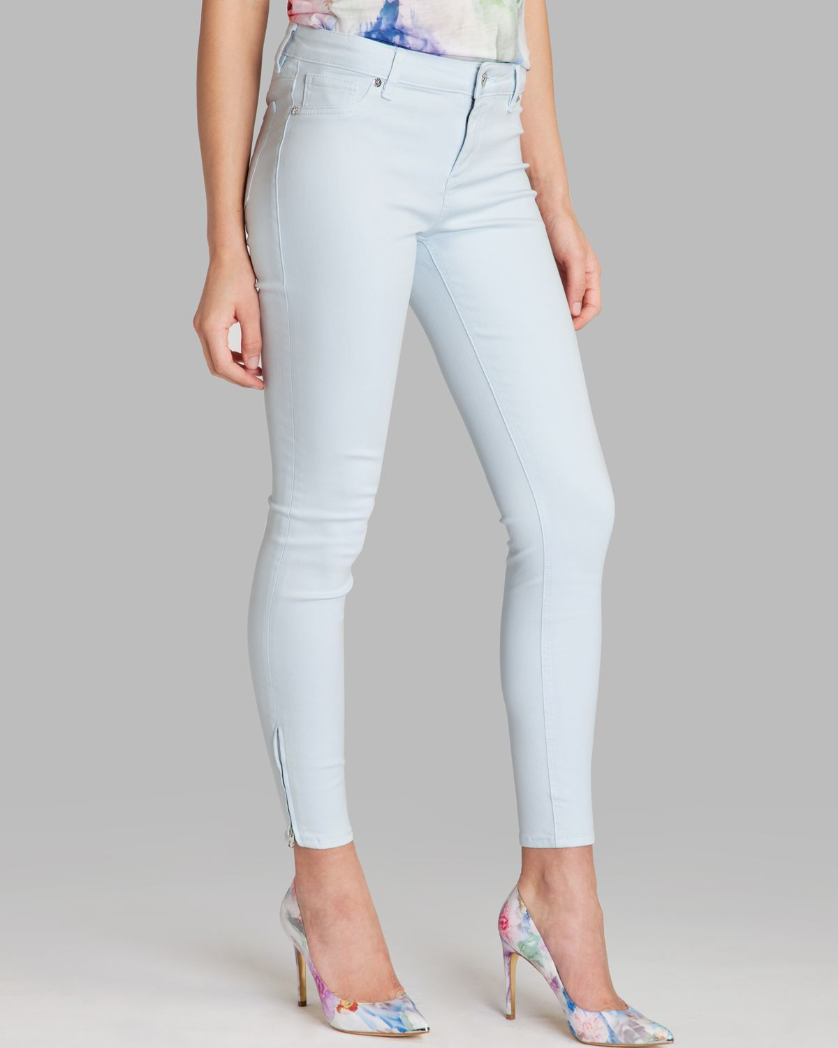 Ted Baker Jeans Annna Skinny Wax Finish in Powder Blue in Blue (Powder 