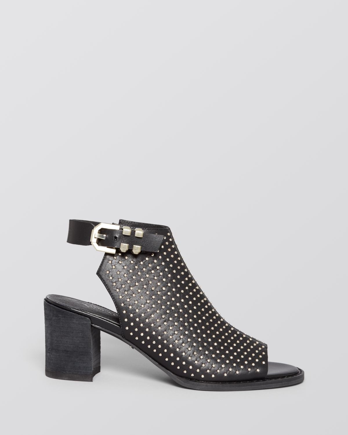 studded block heels