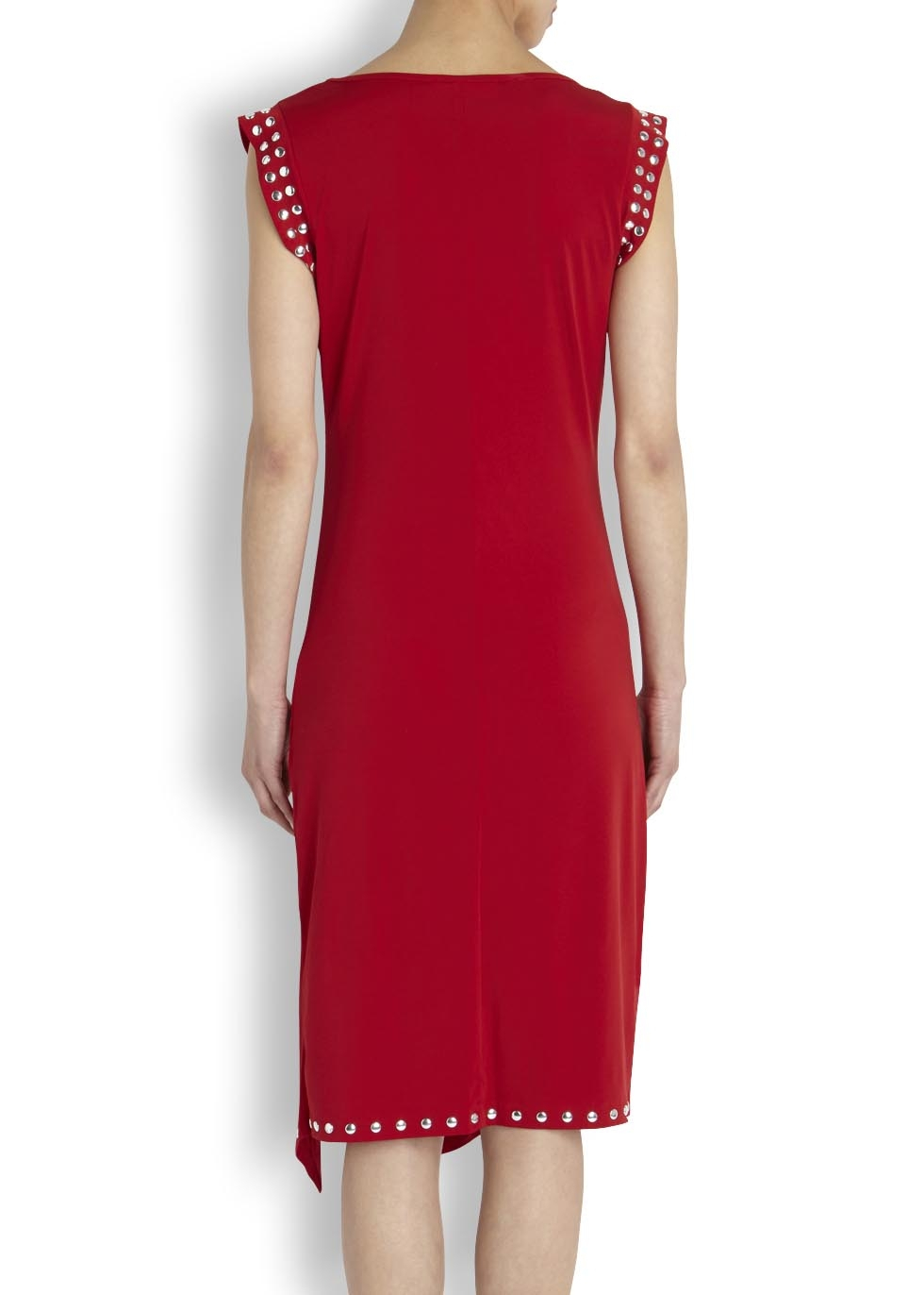 Michael Michael Kors Red Studded Stretch Jersey Dress in Red | Lyst