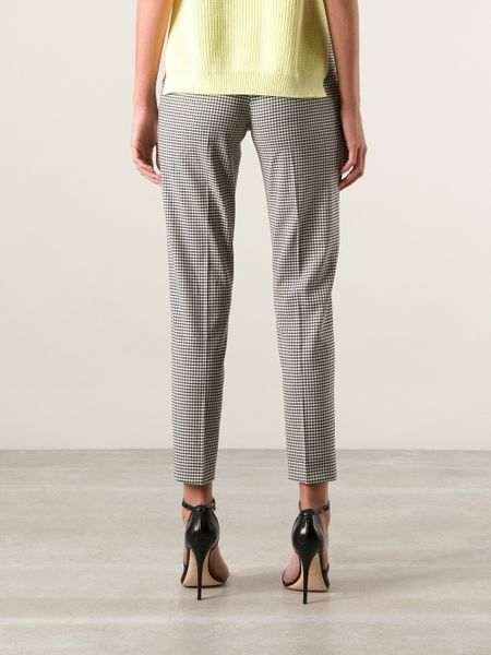 green gingham trousers