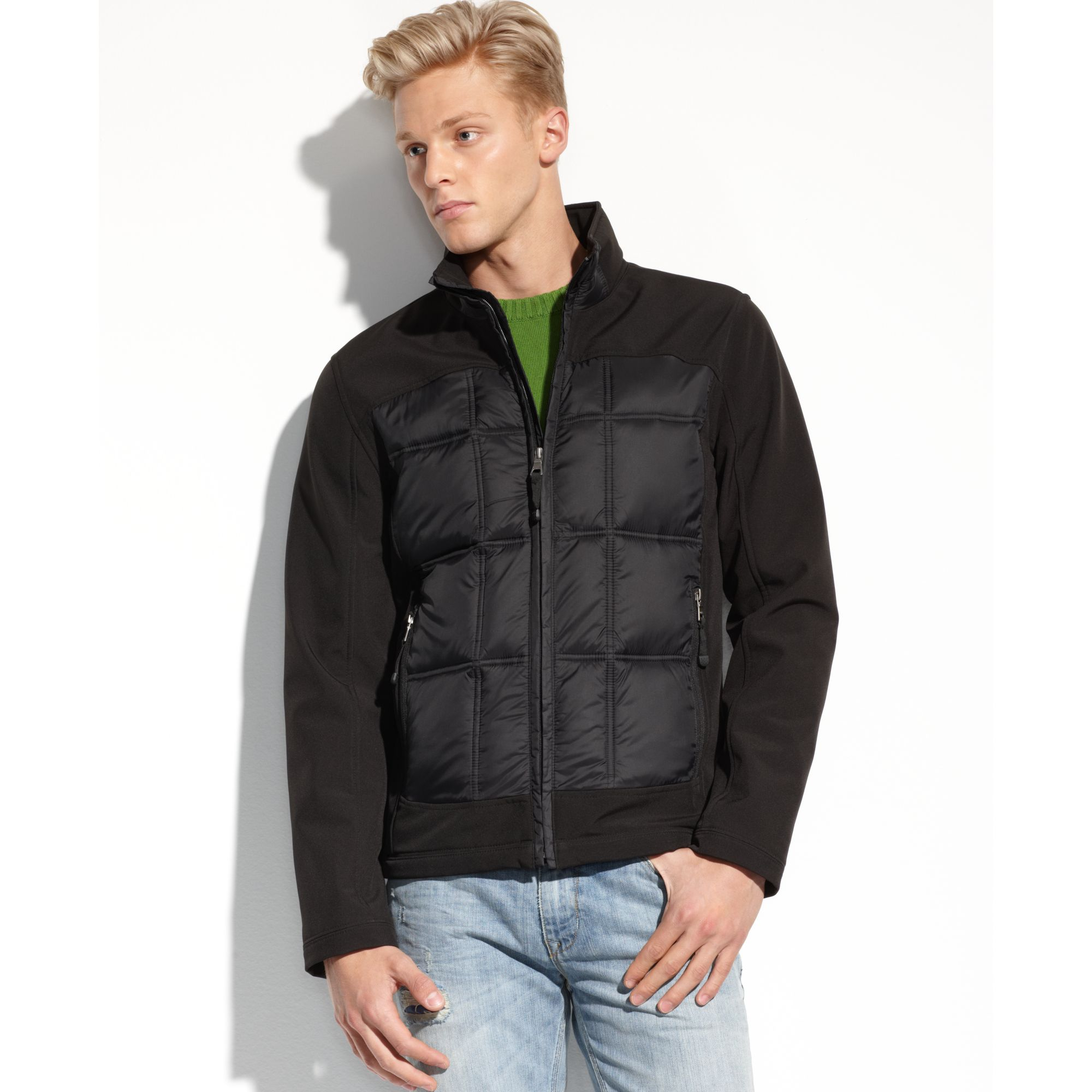 mens guess black jacket
