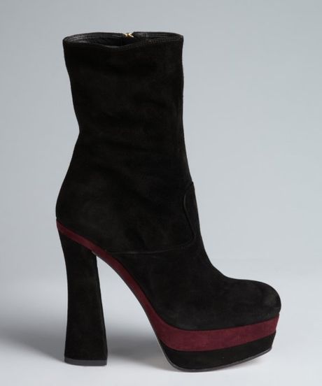black square toe platform boots