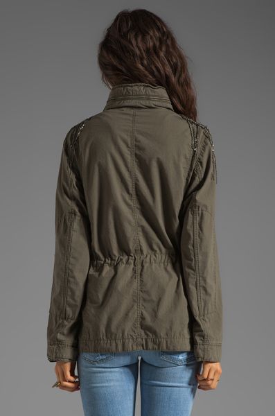 Haute Hippie Military Anorak Jacket in Military in Green (gray) | Lyst