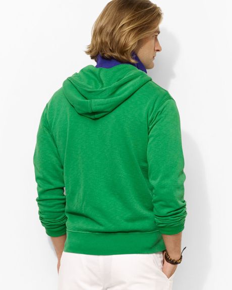 ralph lauren green zip hoodie