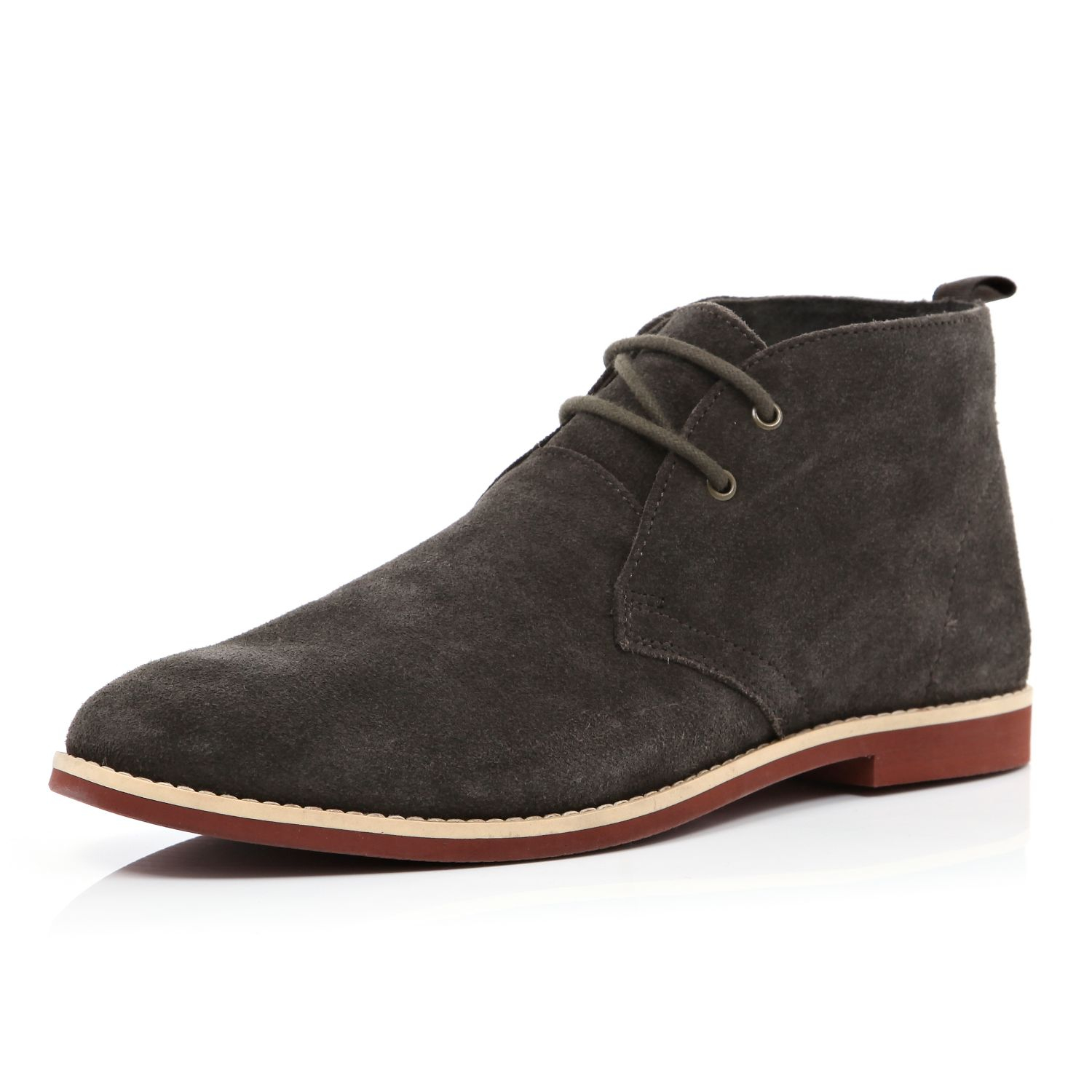 river island mens boots brown