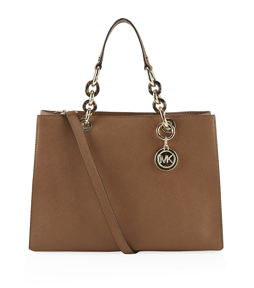 Michael Michael Kors Cynthia Medium Satchel In Brown Lyst