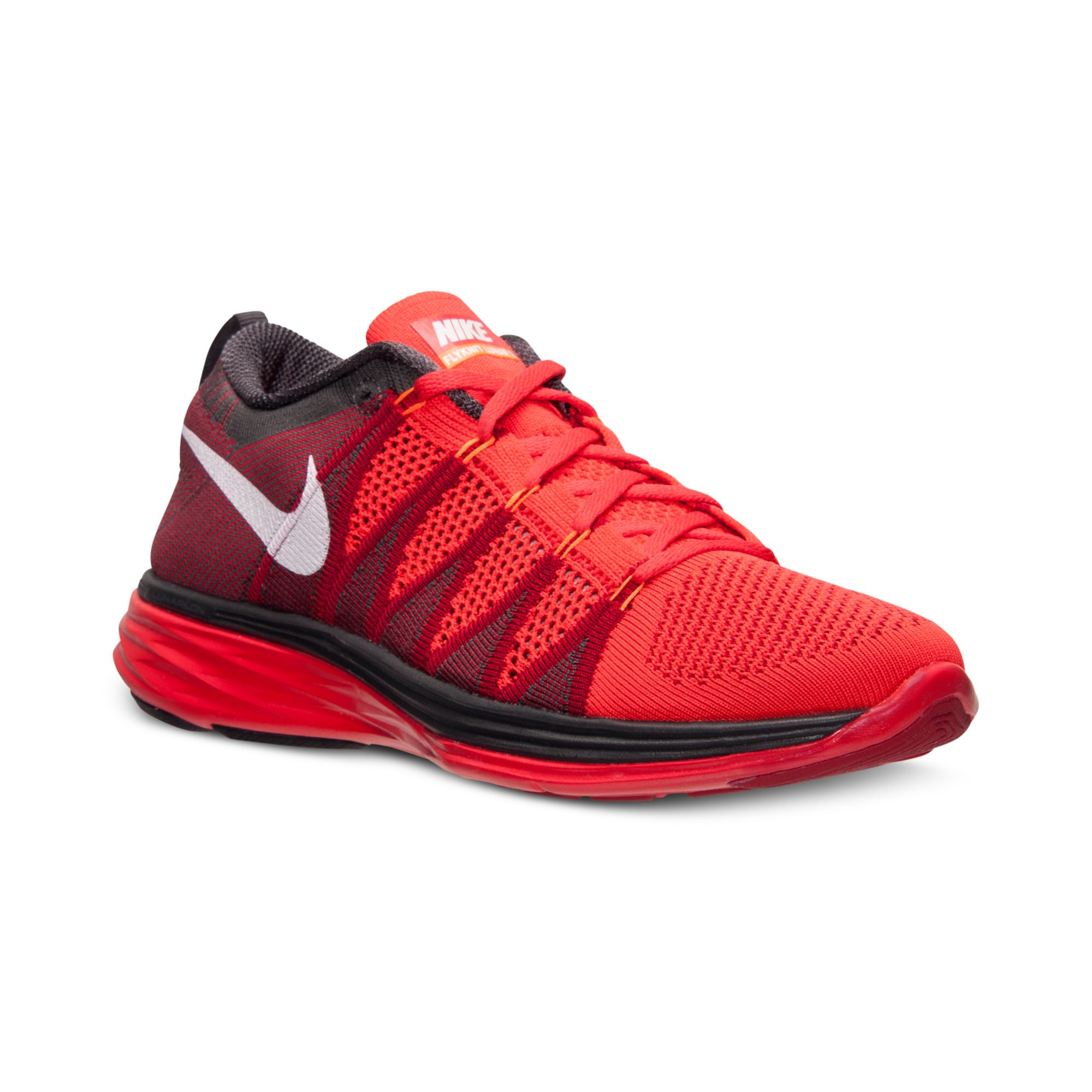 Nike Mens Flyknit Lunar2 Running Sneakers From Finish Line in Red for