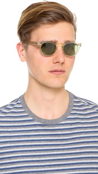 Oliver Peoples Sheldrake Sunglasses In Beige For Men Buff Lyst 