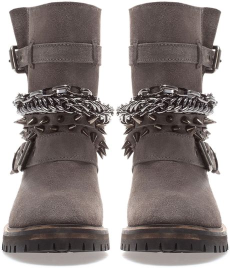 zara ankle boots with chains