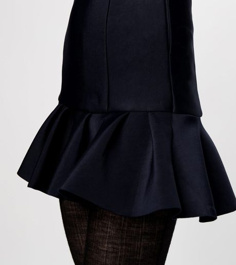 Maje Gourmand Neoprene Ruffle Skirt in Black | Lyst