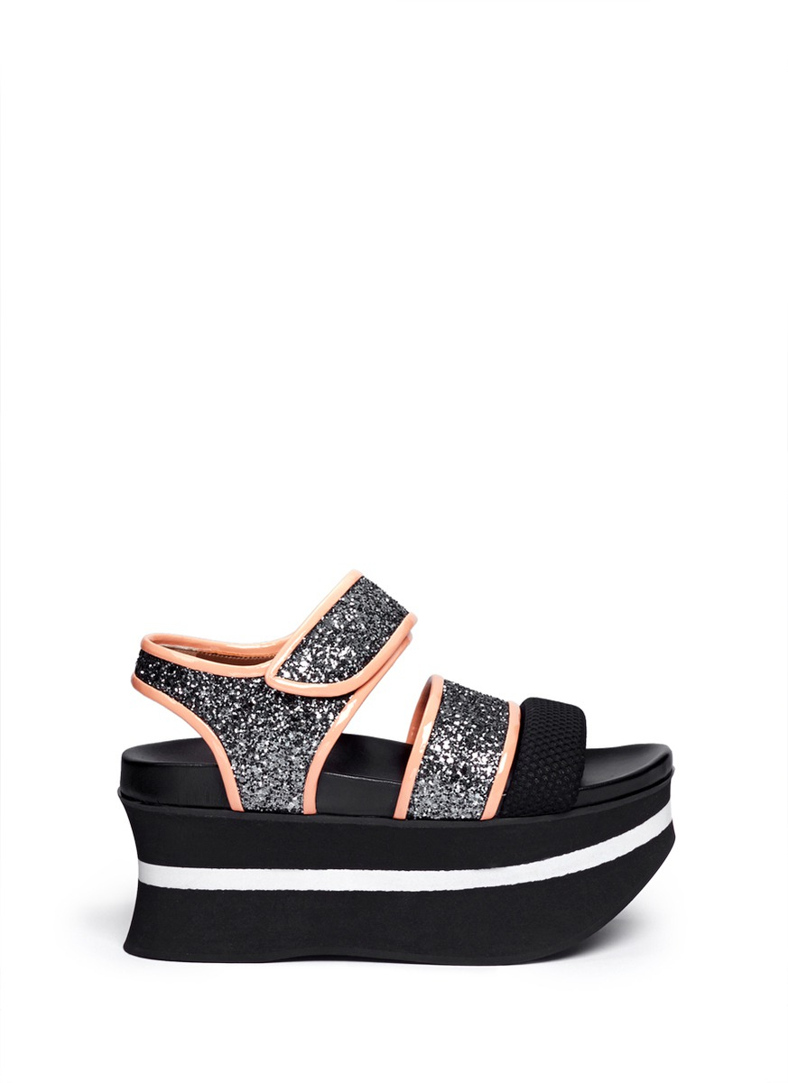 patent leather black sandals