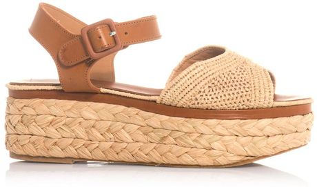 raffia clergerie ardan flatform sandals robert leather neutral