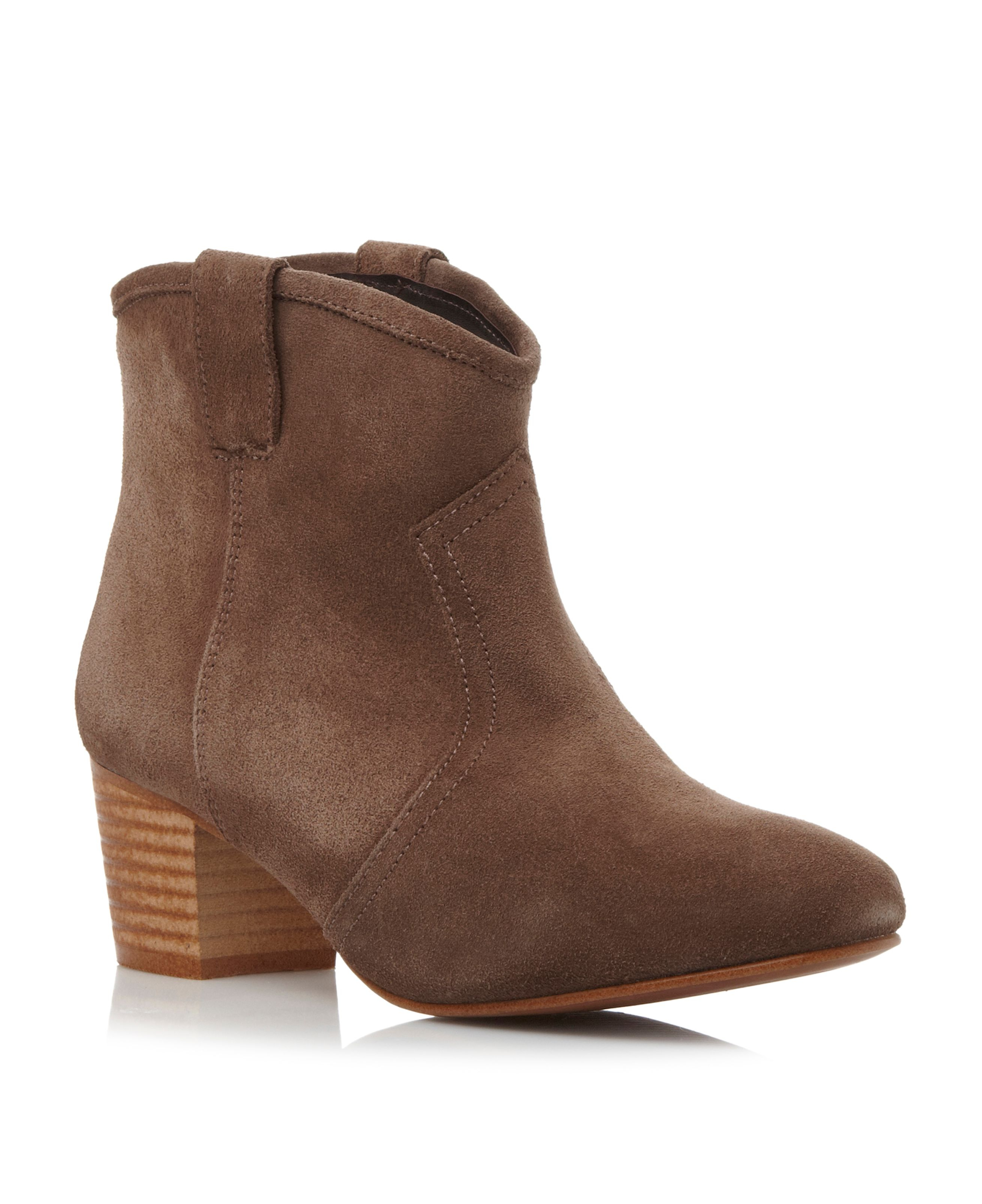 brown leather pull on ankle boots
