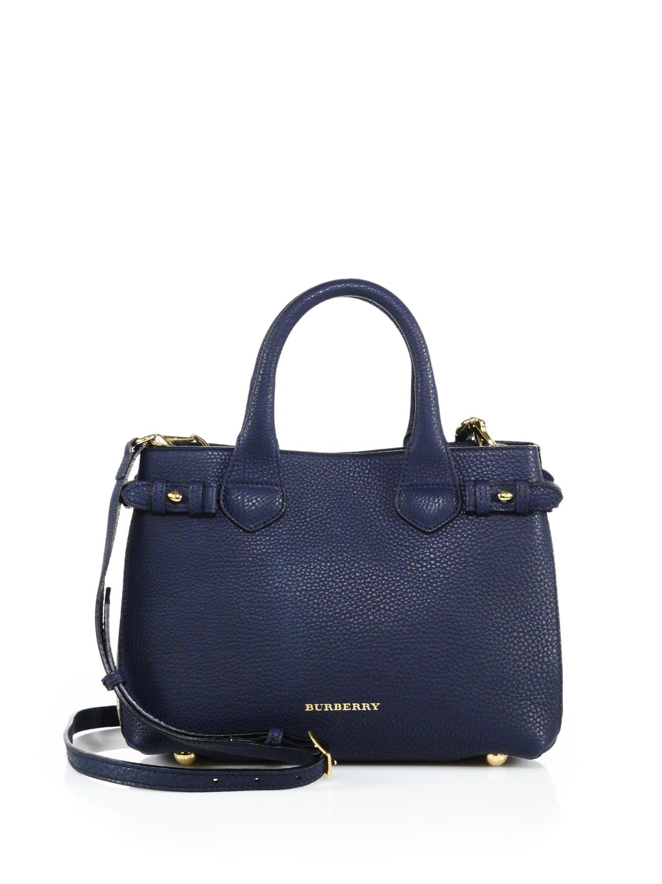 burberry midnight banner small leather check satchel blue product 0 086553571 normal