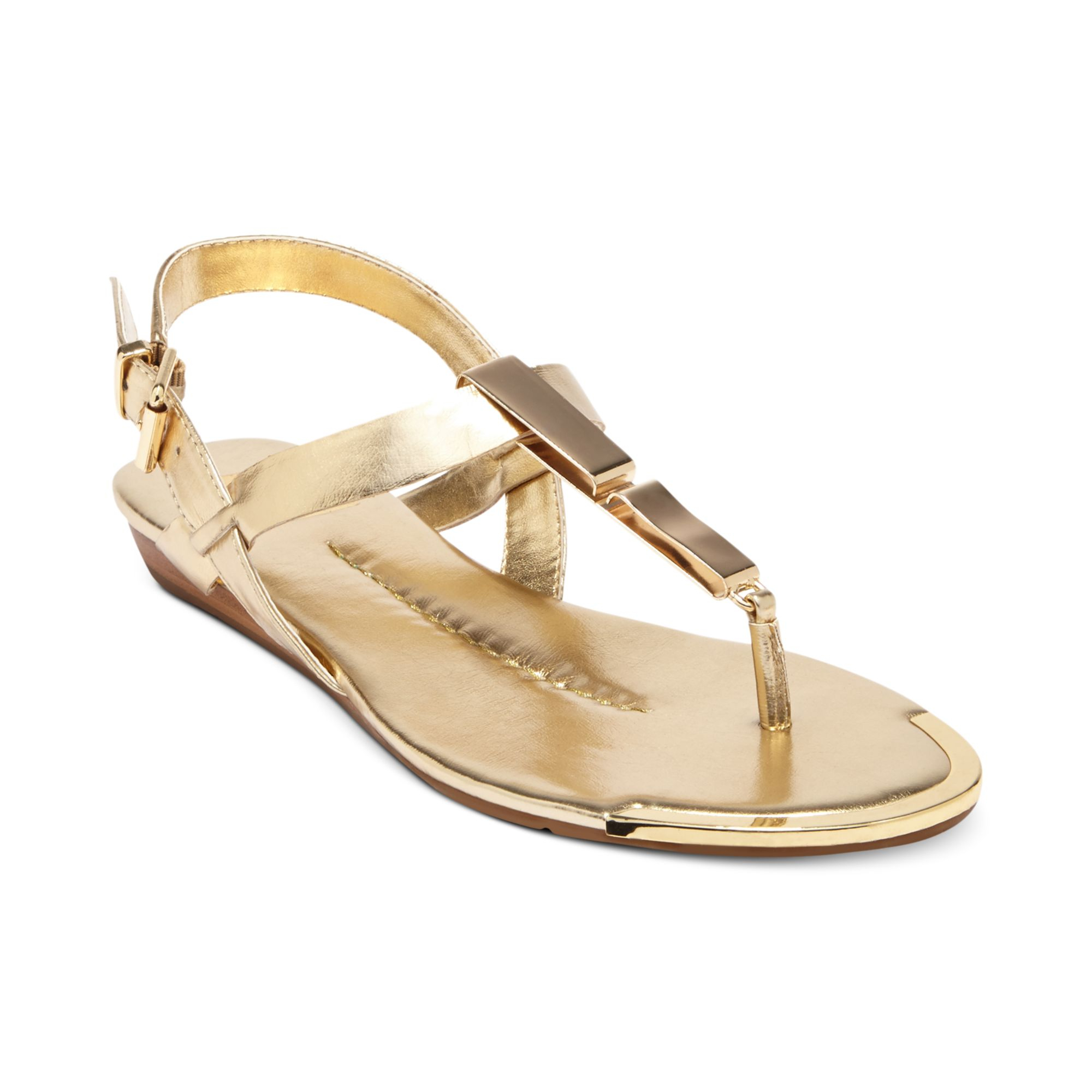 Dolce Vita Dv By Abley Flat Thong Sandals in Gold | Lyst