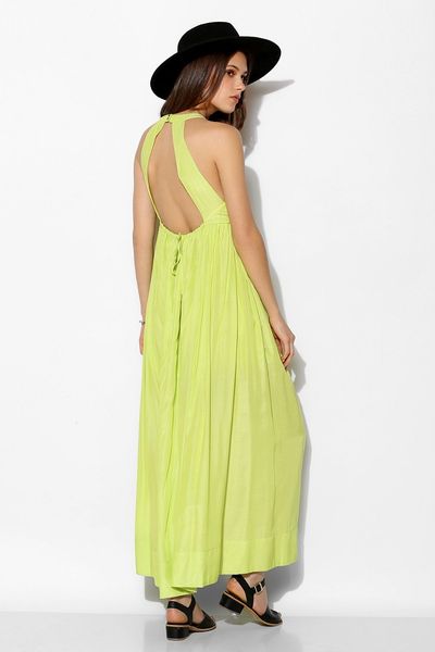 Urban Outfitters Minty Meets Munt Thali Silky Maxi Dress in Yellow ...