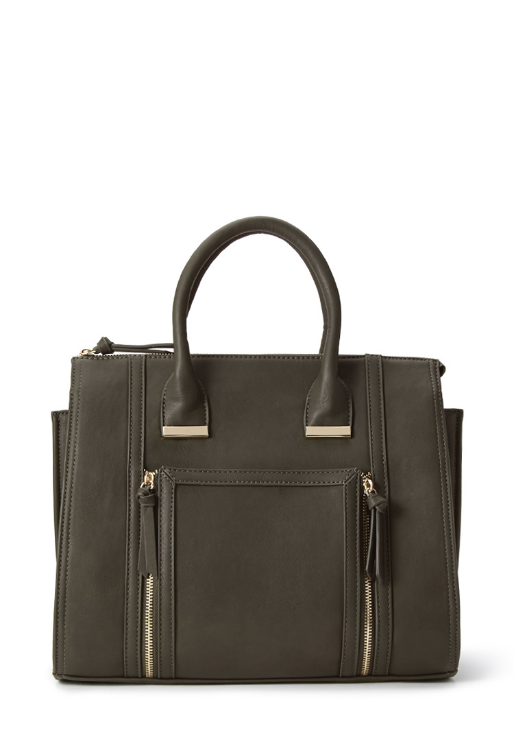 Forever 21 City Slicker Trapeze Bag in Green | Lyst