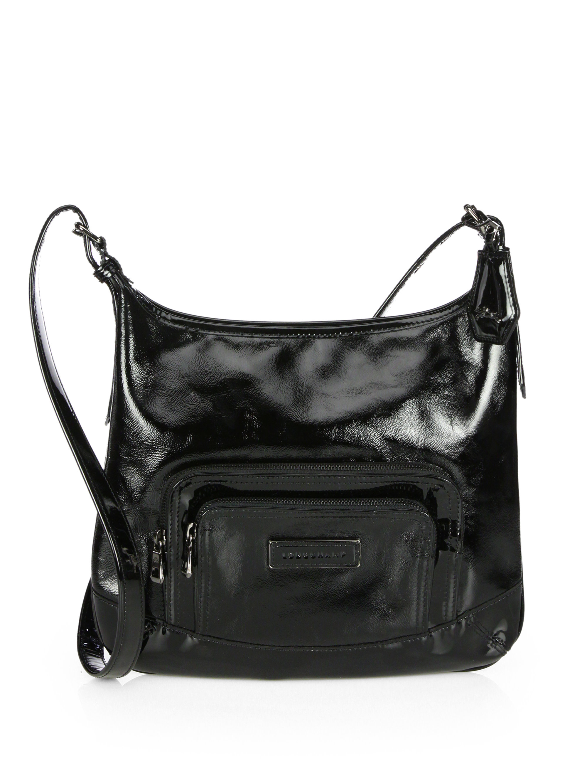 Longchamp Legende Verni Patent Leather Crossbody Bag in Black | Lyst