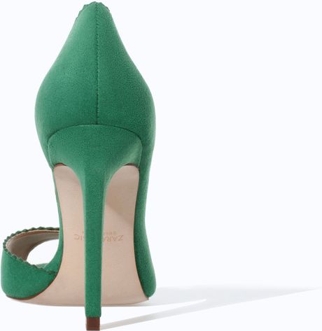 Zara High Heel Peep Toe in Green | Lyst