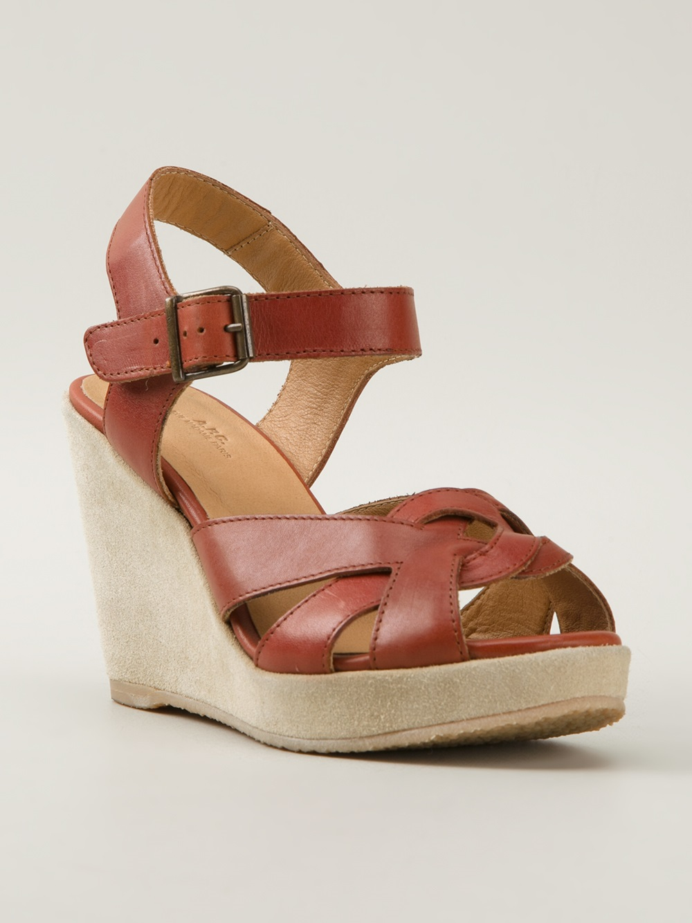 brown small wedge sandals