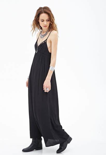 Forever 21 Cutout Maxi Cami Dress in Black