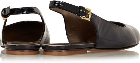 navy blue flat slingbacks