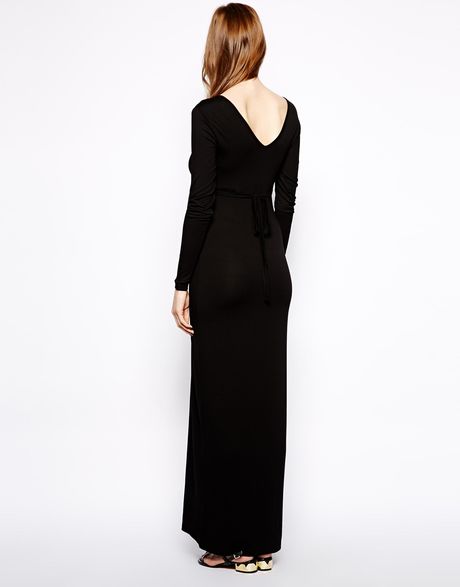 Asos Maternity Exclusive Maxi Dress With Sleeve in Black