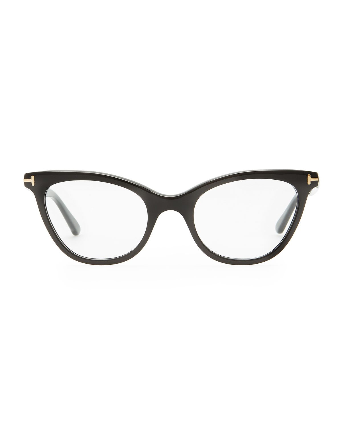 Tom Ford Womens Slight Cateye Fashion Glasses Shiny Black In Black Shn