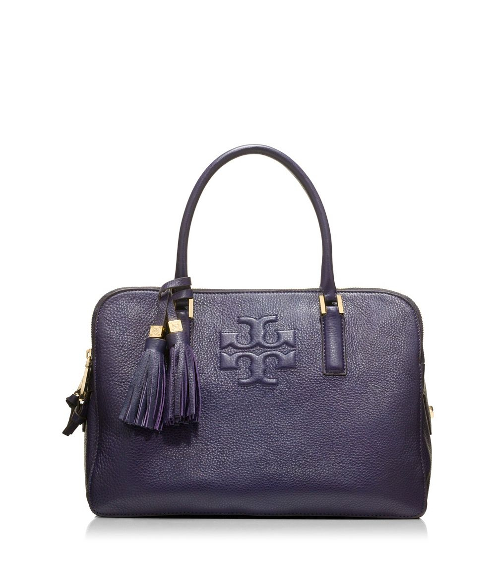 Tory Burch Thea Triple Zip Compartment Satchel in Blue (BLUE INK) Lyst