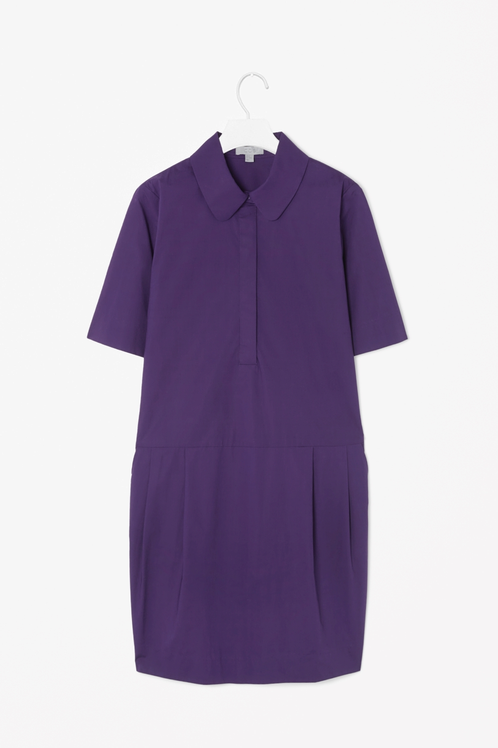 Cos Rounded Collar Shirt Dress in Purple (Purple Bluish Dark) | Lyst