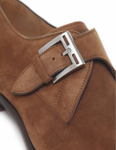 suede monk strap shoes