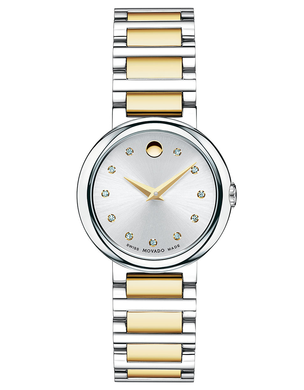 Movado Ladies Concerto Two-Tone Bracelet Watch With Diamonds in Silver ...