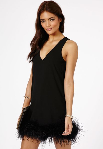 Missguided Claral Prom Dress With Feathered Hem Detail In Black in ... Missguided Claral Prom Dress With Feathered Hem Detail In Black in ...