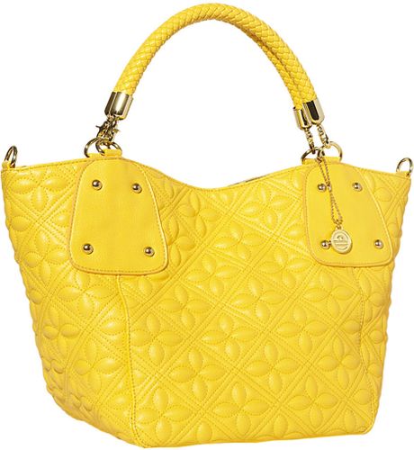 yellow quilted bag