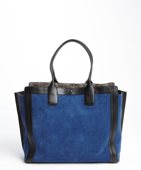 Royal Navy Suede Leather Trimmed Top Handle Shoulder Bag in Blue ... Royal Navy Suede Leather Trimmed Top Handle Shoulder Bag in Blue ...