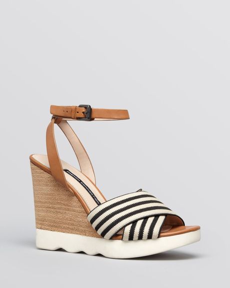 French Connection Platform Wedge Ankle Strap Sandals Jane in Black ...