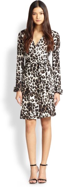 Diane Von Furstenberg New Julian Two Leopard-Print Silk Wrap Dress in Animal (SNOW CHEETAH)
